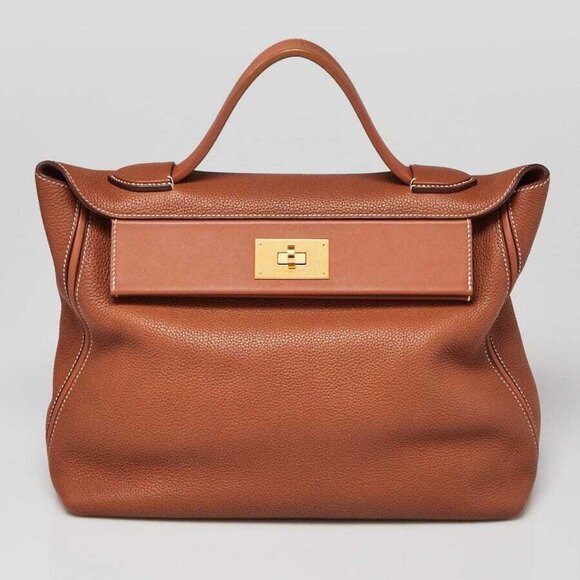 Hermes 35cm Gold Togo Leather Gold Plated 24/24 Bag - Picture 1 of 9